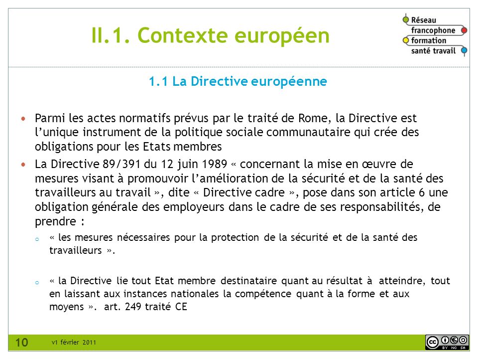 1.1 La Directive européenne