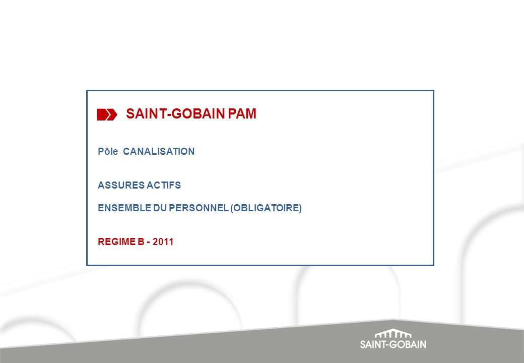 SAINT-GOBAIN PAM Pôle CANALISATION ASSURES ACTIFS