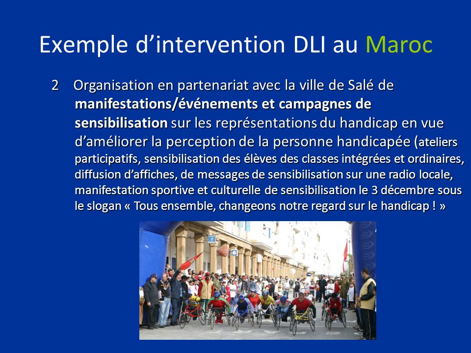 Exemple d’intervention DLI au Maroc
