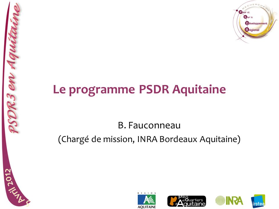 Le programme PSDR Aquitaine