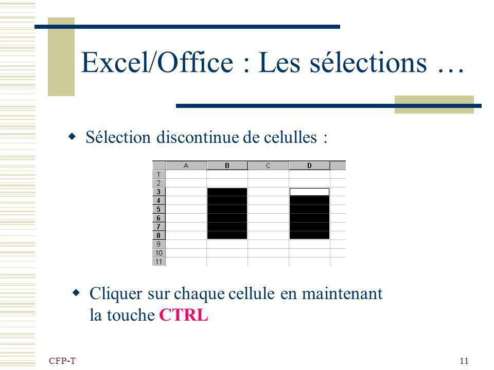 Excel/Office : Les sélections …