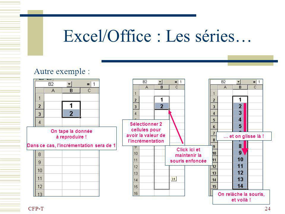 Excel/Office : Les séries…