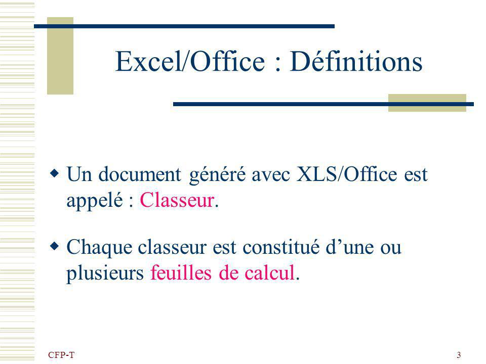 Excel/Office : Définitions