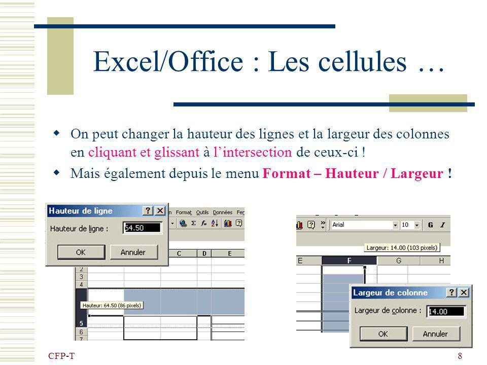 Excel/Office : Les cellules …