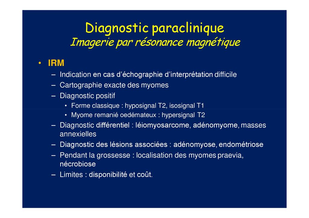 MYOMES UTERINS Presenté Par Dr BICHA. - Ppt Télécharger