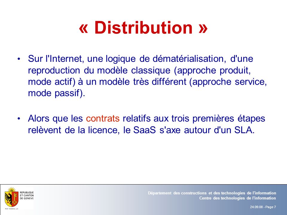 « Distribution »