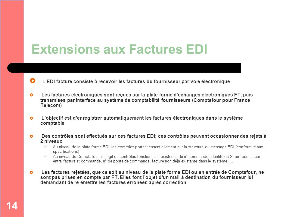 Extensions aux Factures EDI
