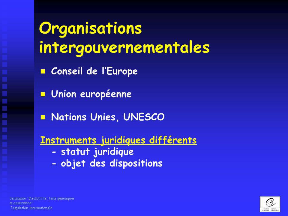 Organisations intergouvernementales