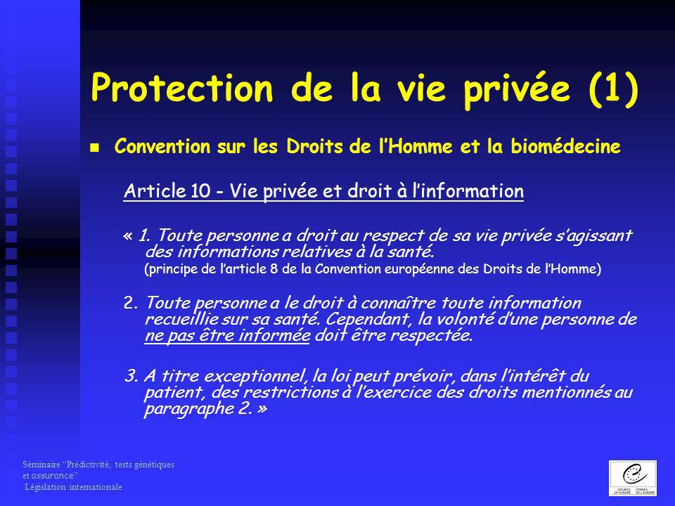 Protection de la vie privée (1)