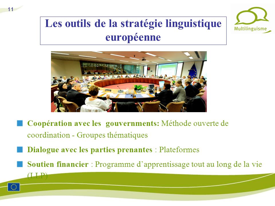 Les outils de la stratégie linguistique européenne