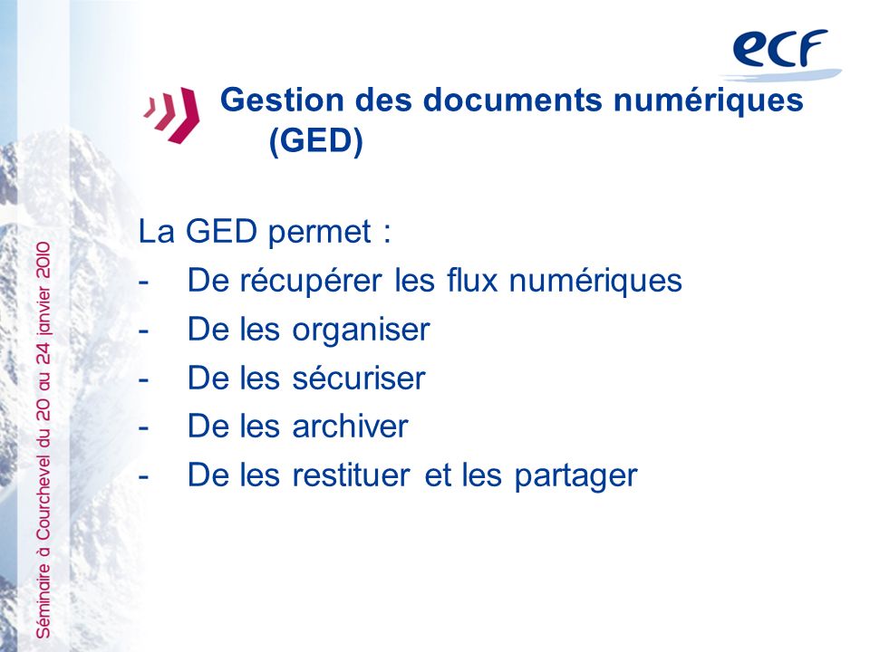 Gestion des documents numériques (GED)