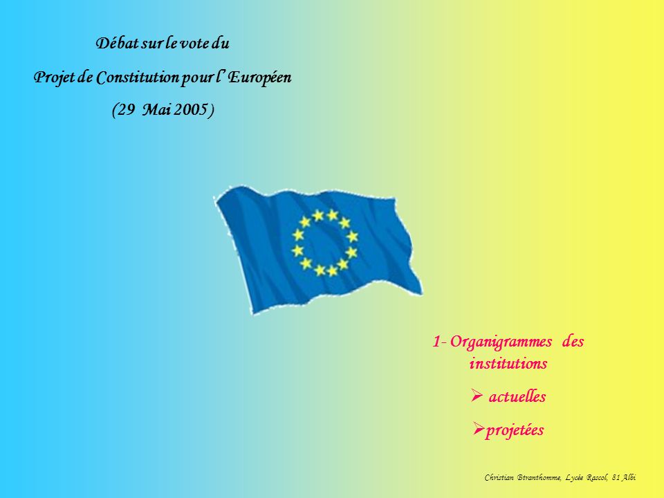 Projet de Constitution pour l’ Européen (29 Mai 2005 )