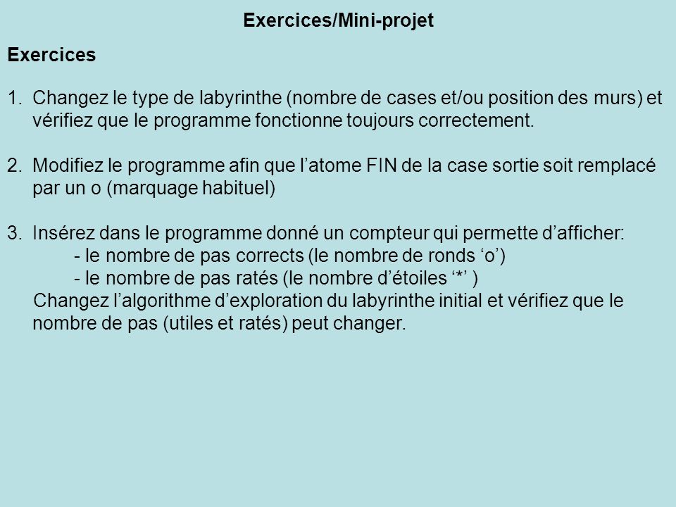 Exercices/Mini-projet