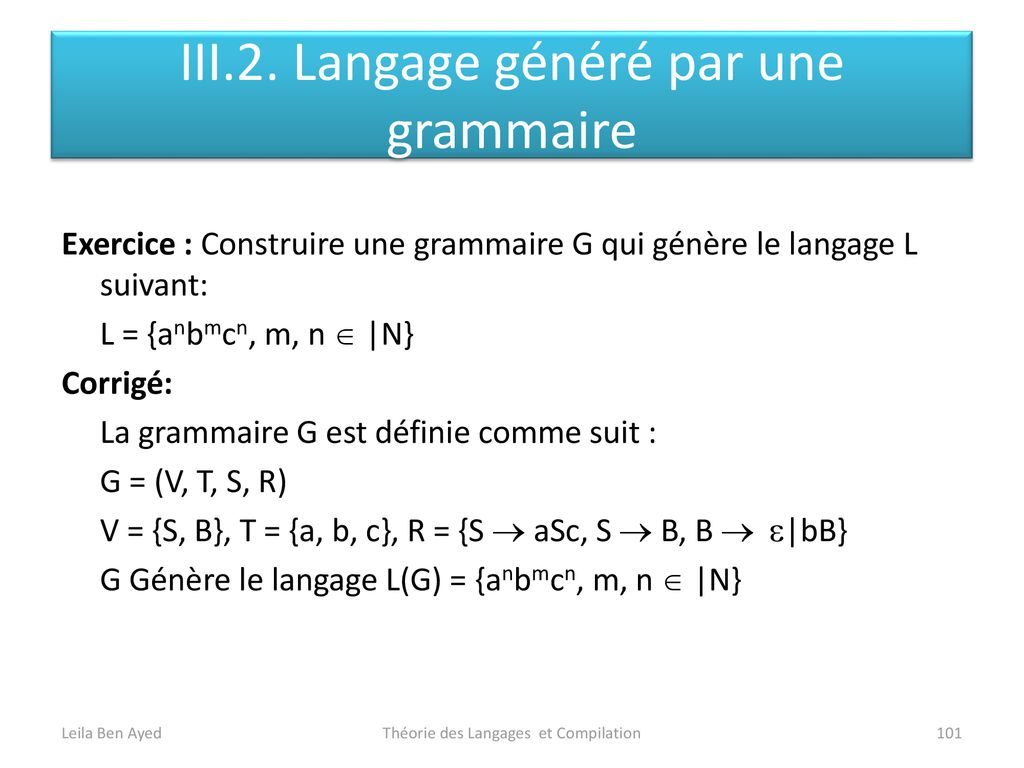 Theorie Des Langages Et Compilation Prof Leila Ben Ayed Ensi Ppt Telecharger