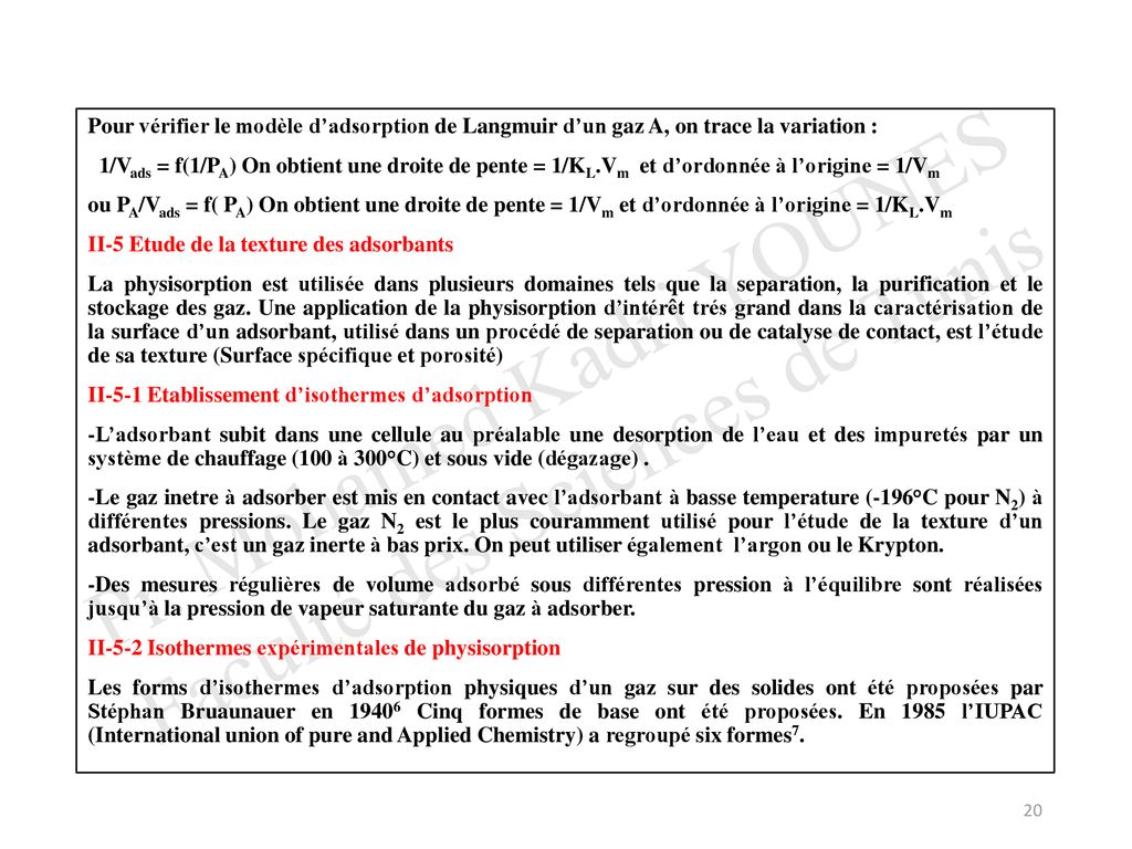 Classification IUPAC des isothermes d'adsorption physique a) Isotherme