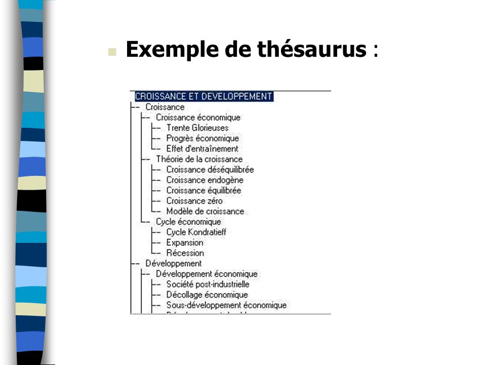 Exemple de thésaurus :