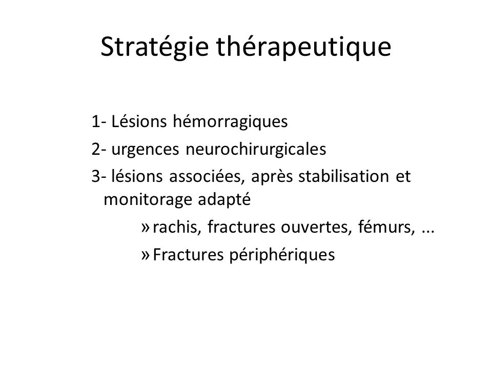 Stratégie thérapeutique