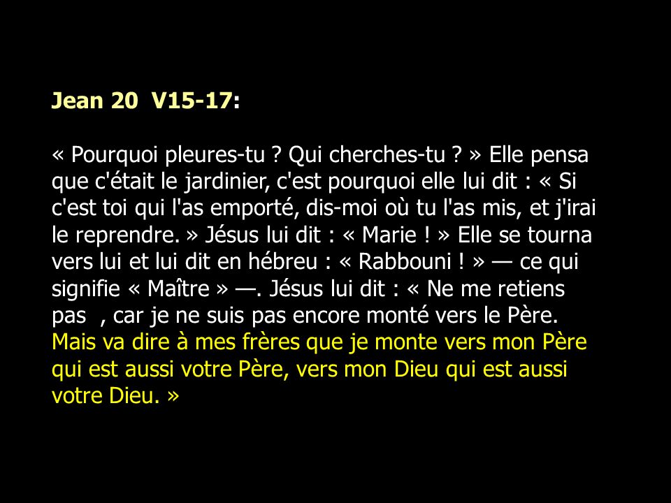 Jean 20 V15-17: