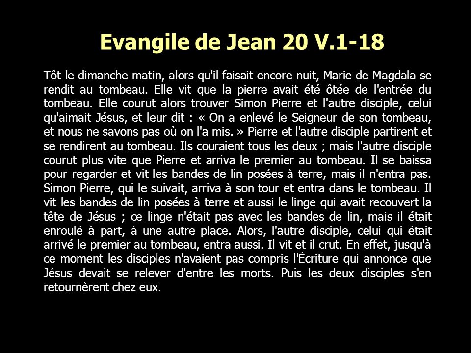Evangile de Jean 20 V.1-18