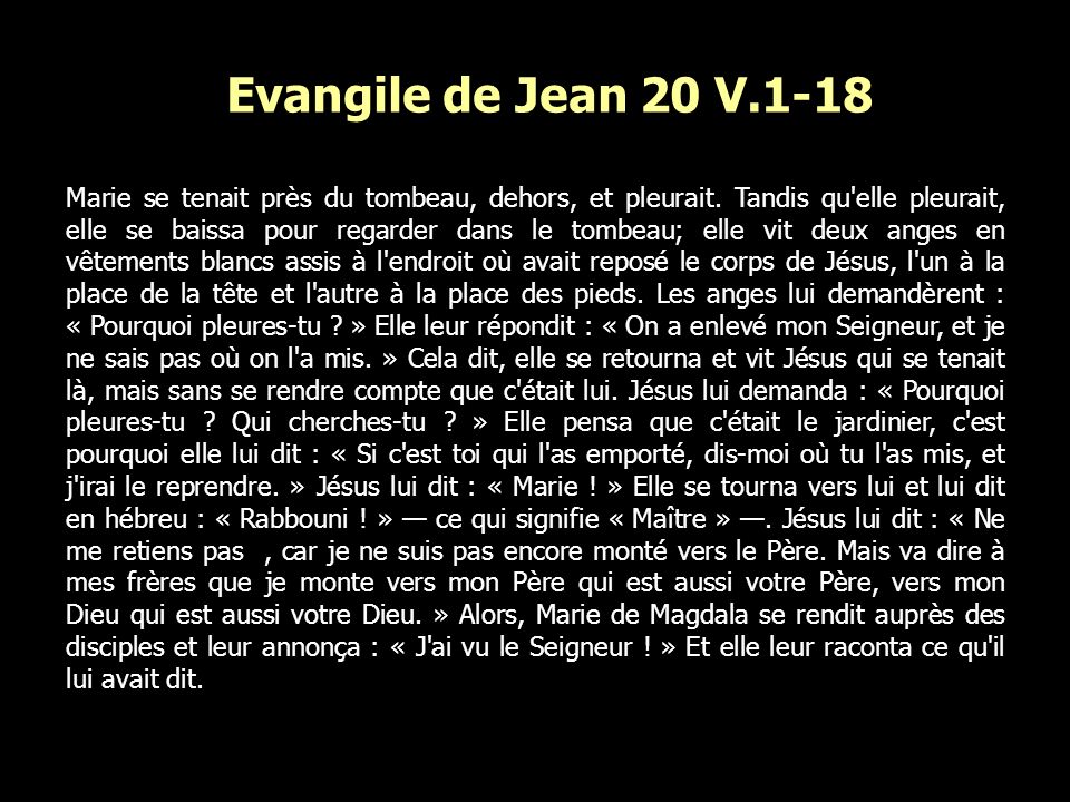 Evangile de Jean 20 V.1-18