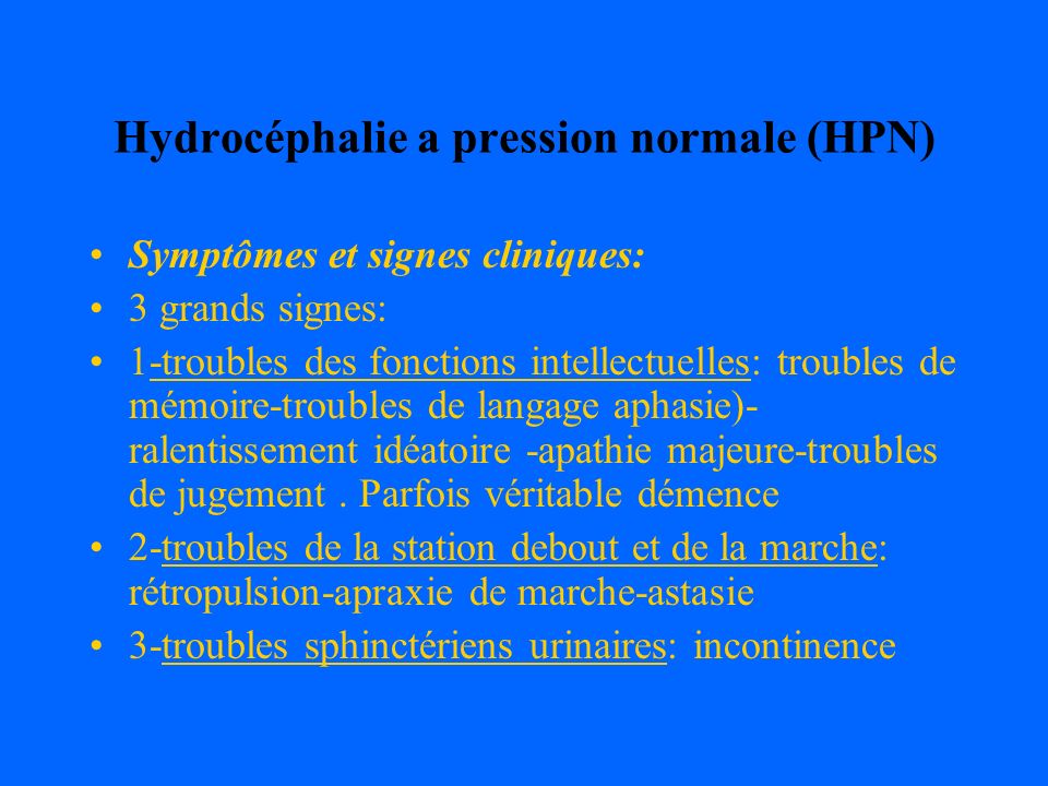 Hydrocéphalie a pression normale (HPN)