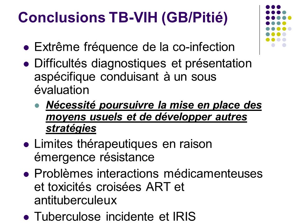 Conclusions TB-VIH (GB/Pitié)
