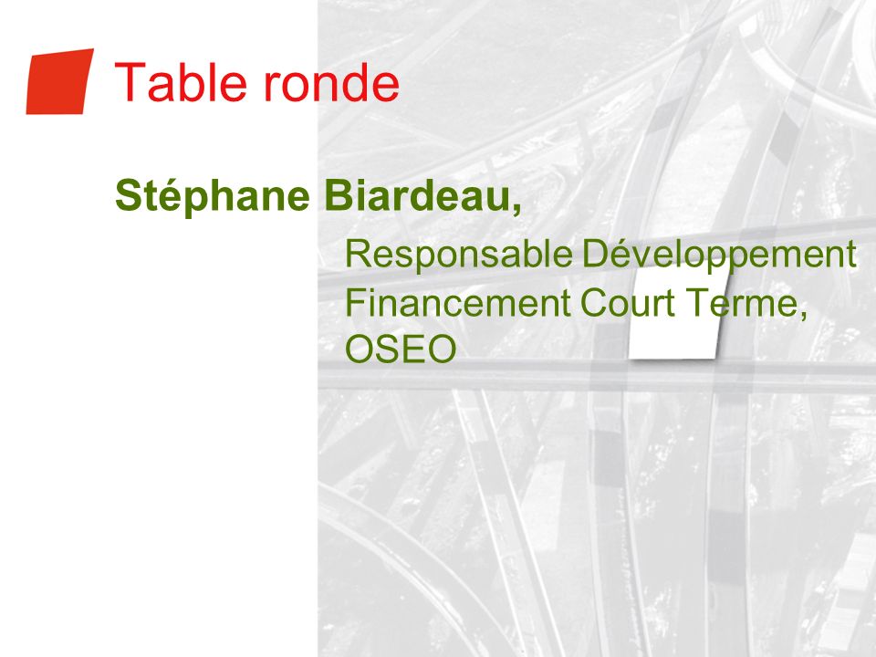 Table ronde Responsable Développement Financement Court Terme, OSEO
