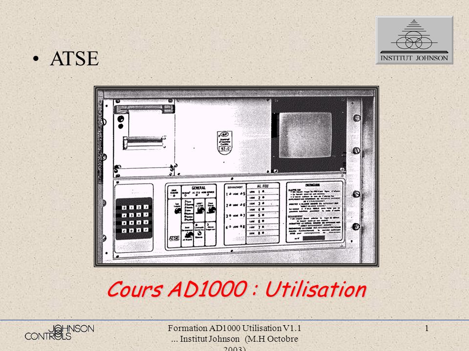 ATSE Cours AD1000 : Utilisation