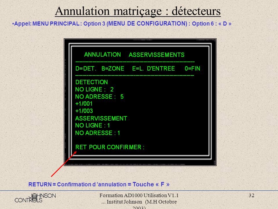 Annulation matriçage : détecteurs
