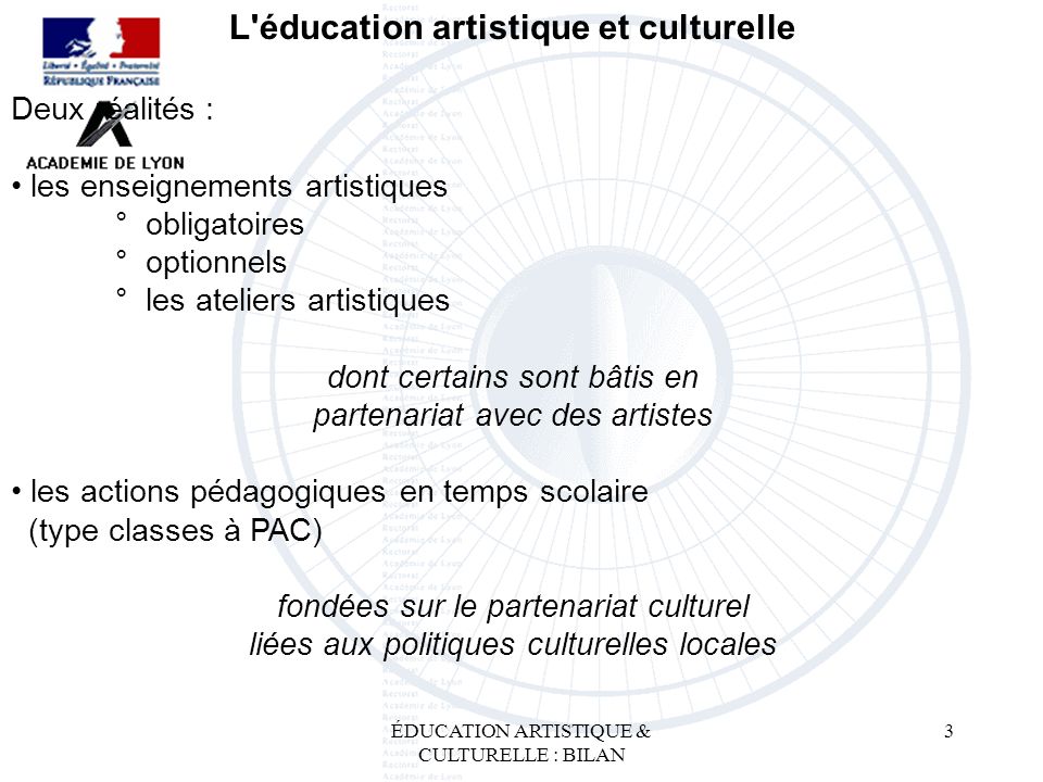 L éducation artistique et culturelle