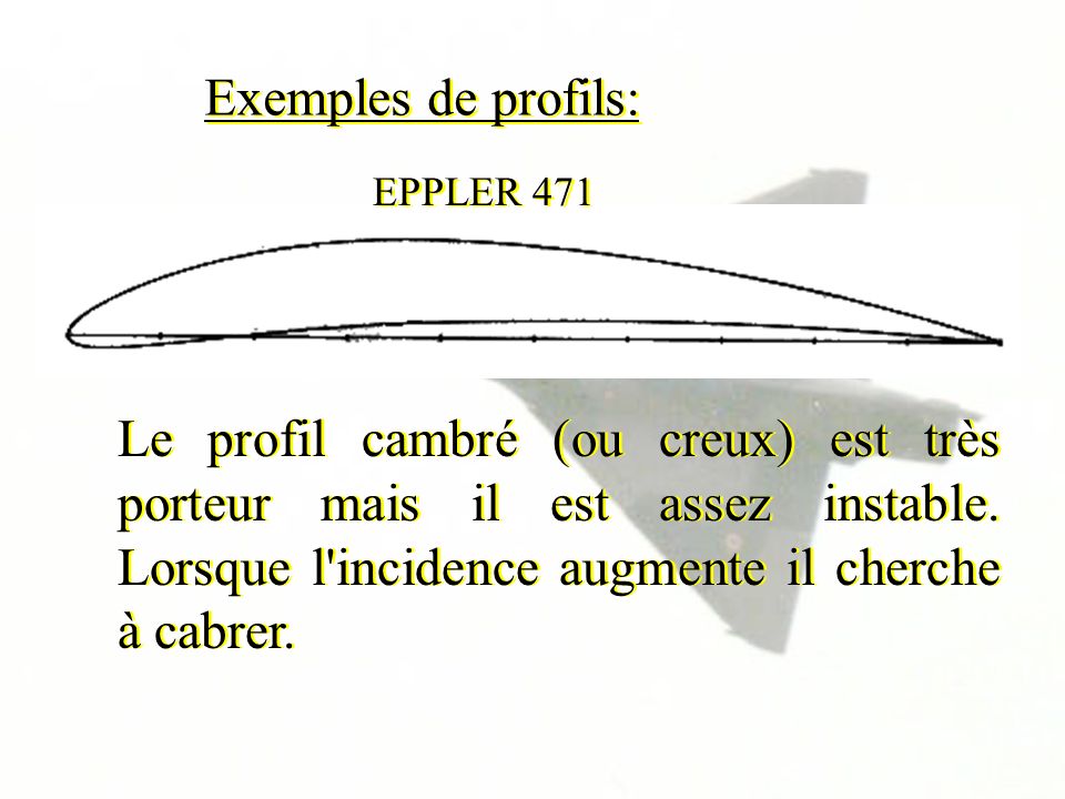 Exemples de profils: EPPLER 471.