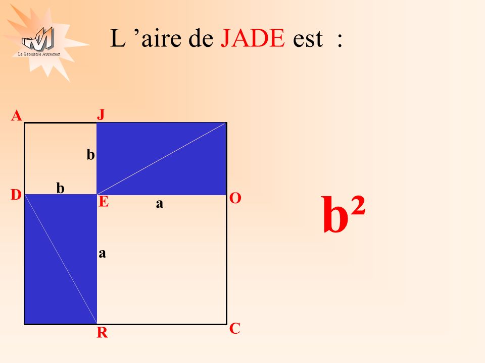 L ’aire de JADE est : A J b b b² D O E a a C R
