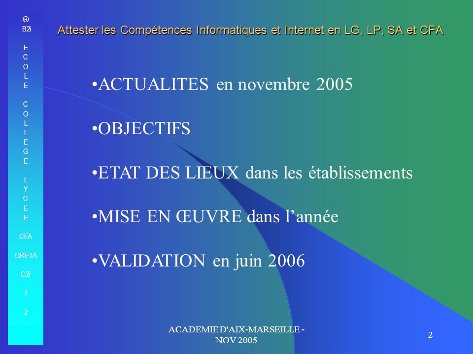 ACADEMIE D AIX-MARSEILLE - NOV 2005