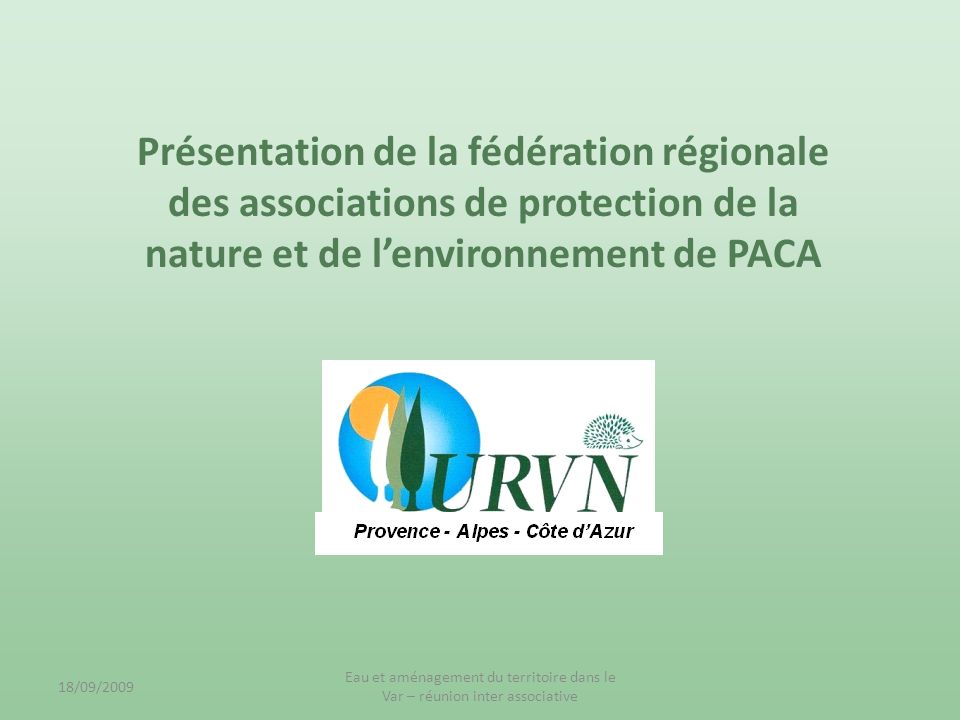 Présentation de la fédération régionale des associations de protection de la nature et de l’environnement de PACA