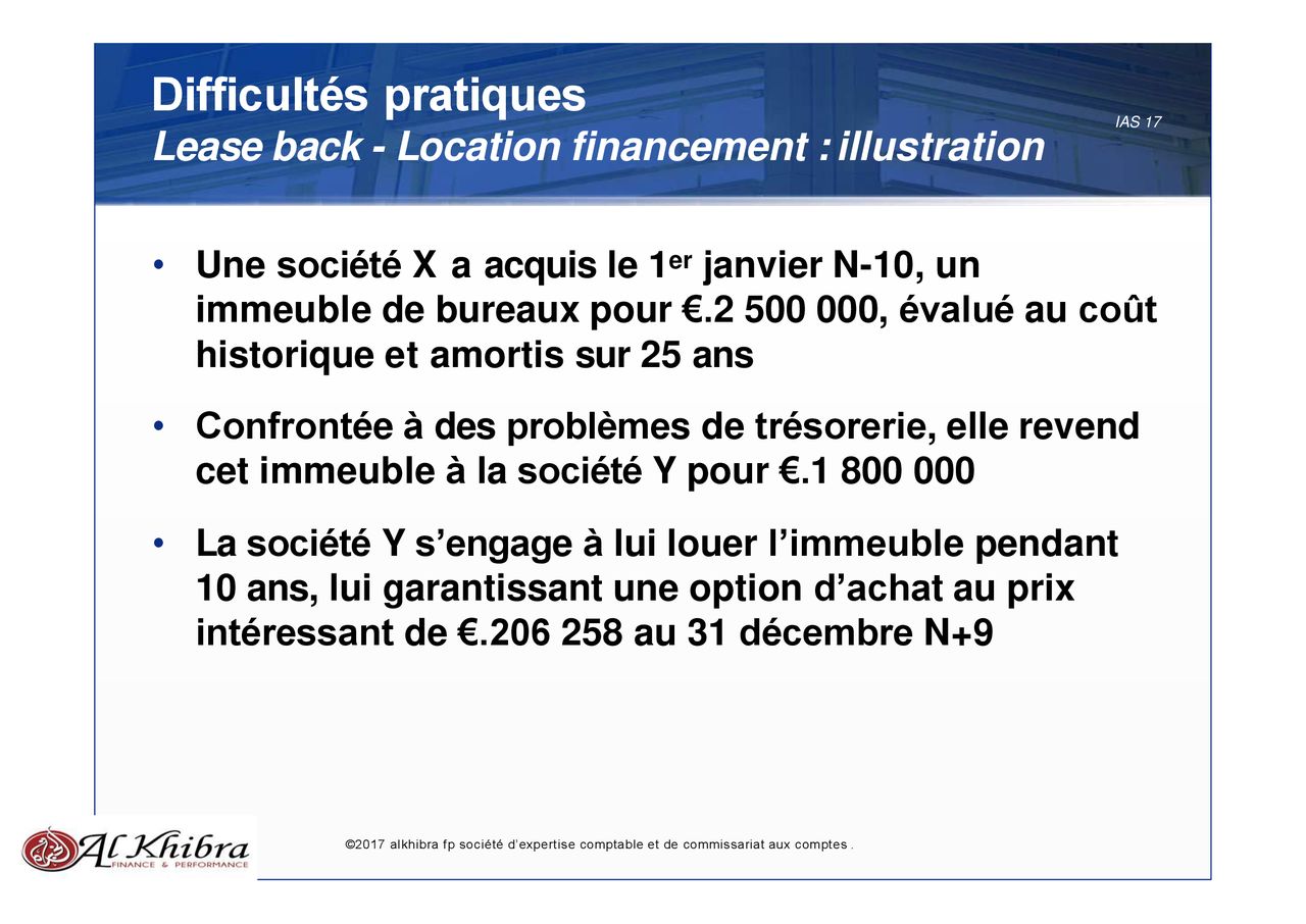 IAS 17 – Contrats De Location - Ppt Télécharger