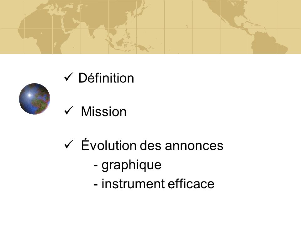 Définition Mission Évolution des annonces - graphique - instrument efficace