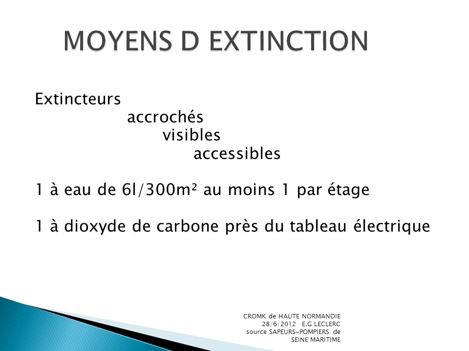 MOYENS D EXTINCTION