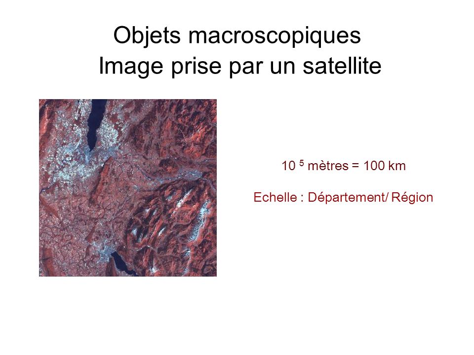 Objets macroscopiques Image prise par un satellite