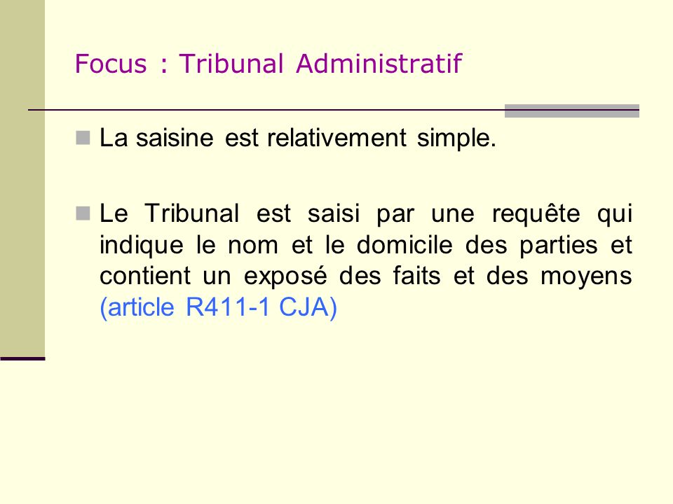 Focus : Tribunal Administratif