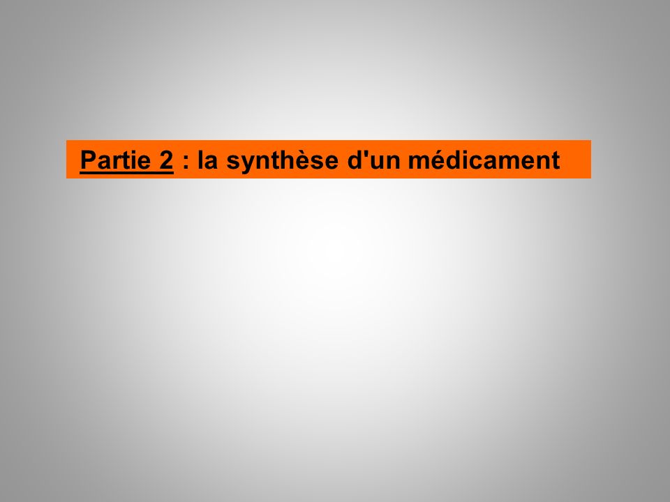 Partie 2 : la synthèse d un médicament
