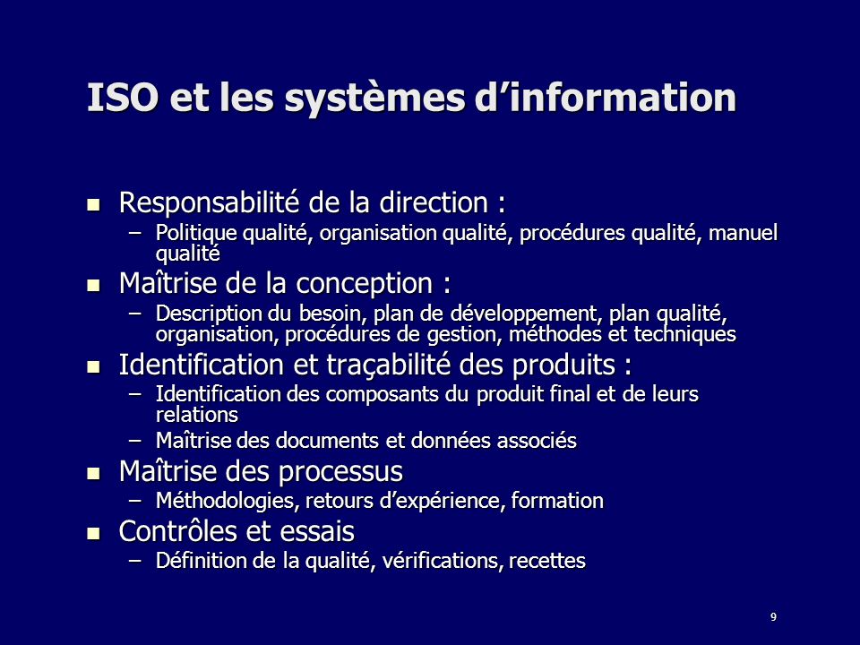 ISO et les systèmes d’information