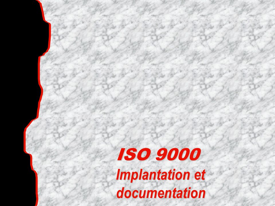 ISO 9000 Implantation et documentation