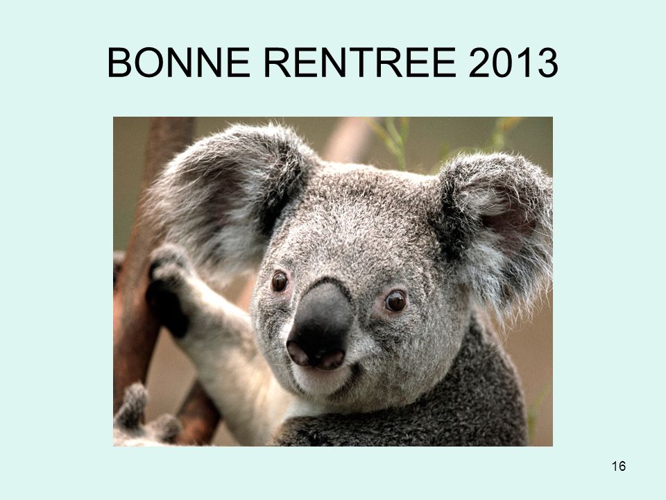 BONNE RENTREE 2013