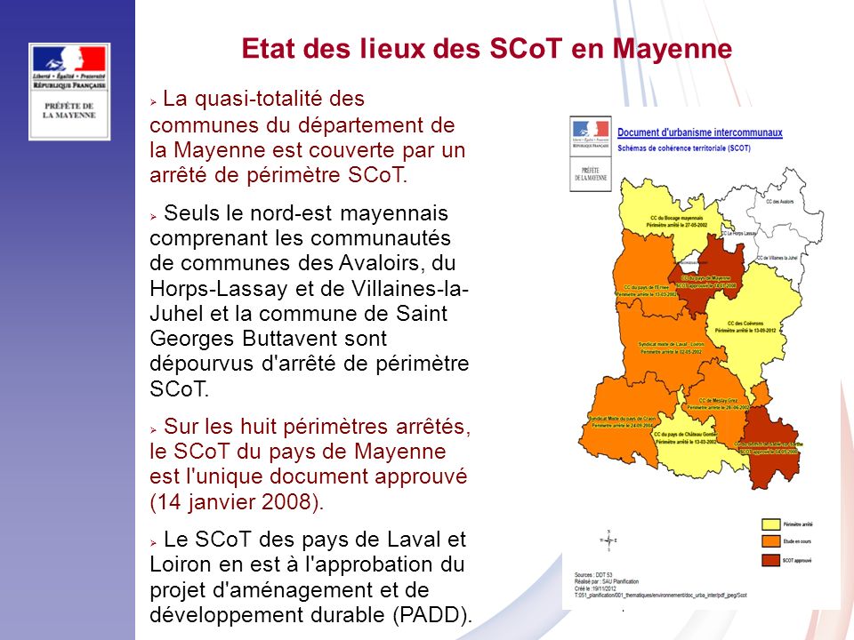 Etat des lieux des SCoT en Mayenne