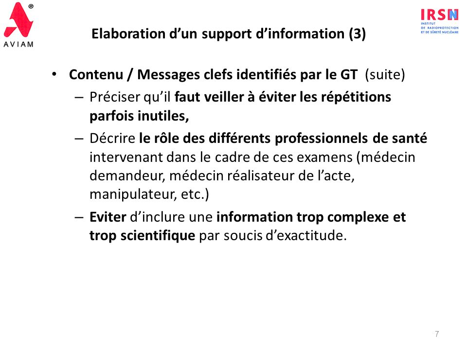 Elaboration d’un support d’information (3)