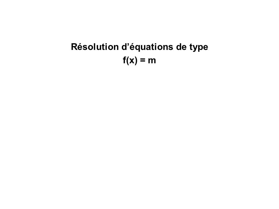 Résolution d’équations de type f(x) = m