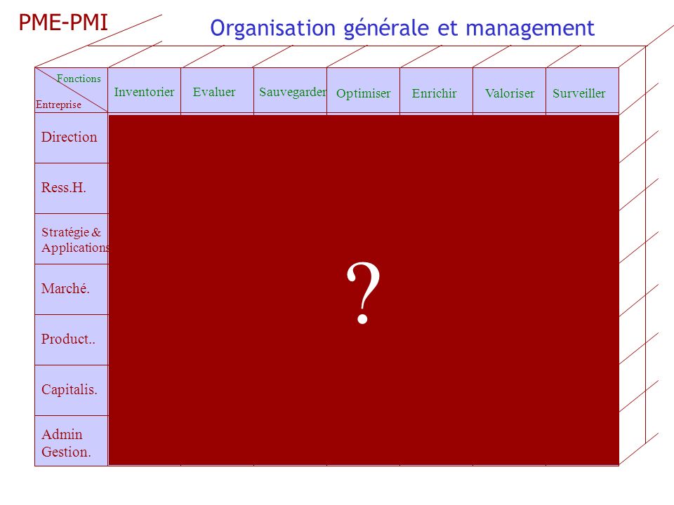 Organisation générale et management PME-PMI Direction Ress.H.