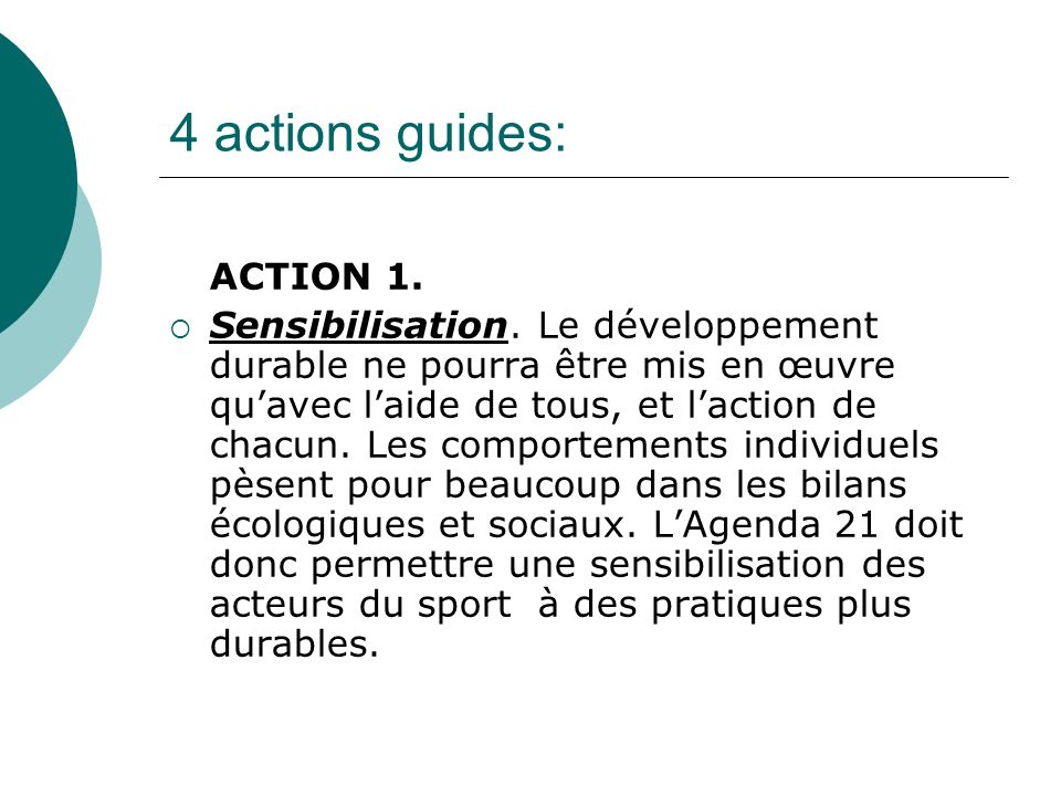 4 actions guides: ACTION 1.