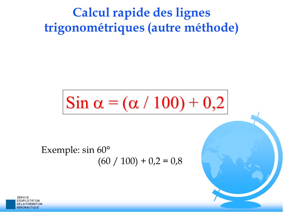 Calcul rapide des lignes trigonométriques (autre méthode)