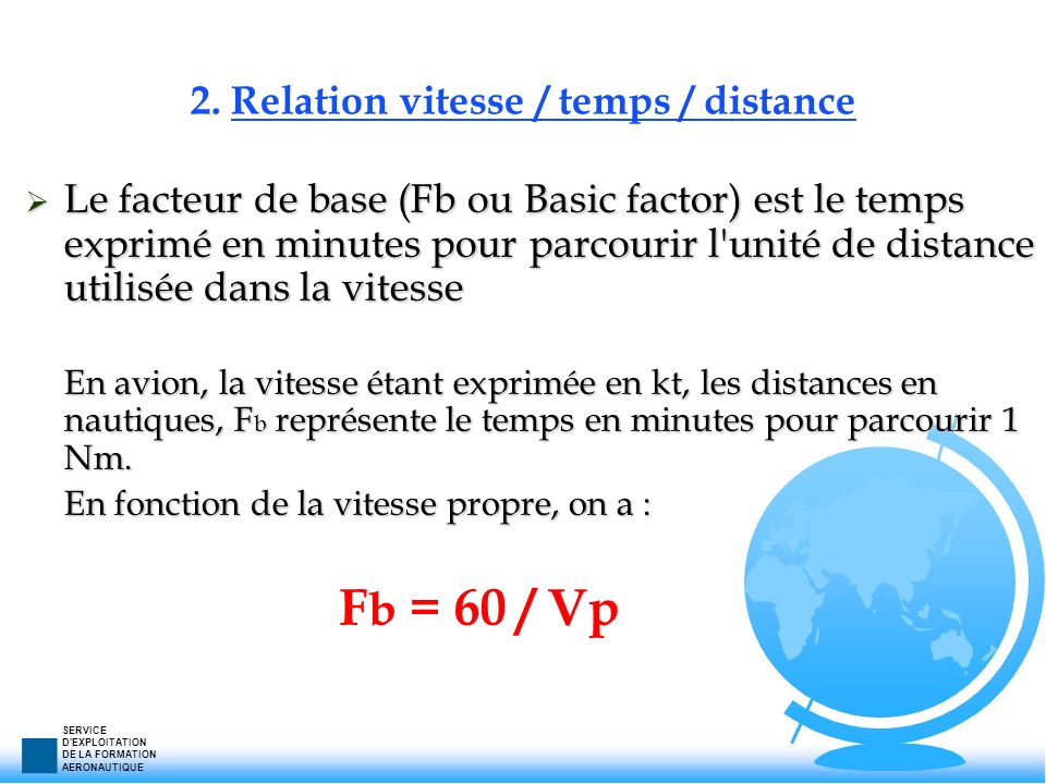 2. Relation vitesse / temps / distance